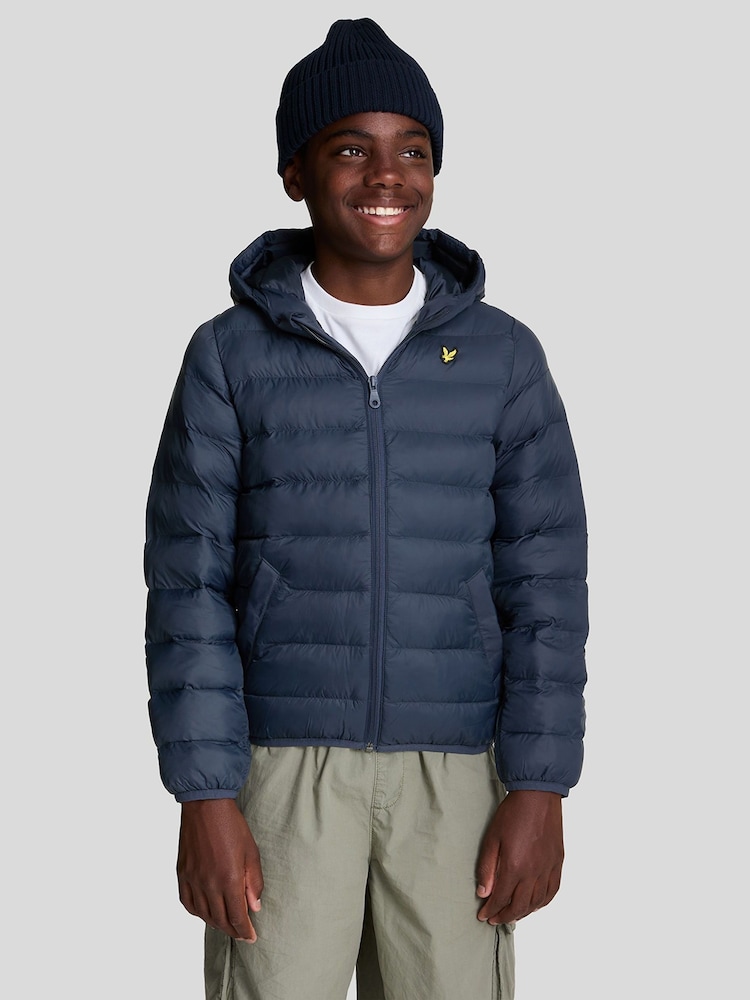 Lyle & Scott Navy Blue Boys Padded Hooded Jacket - Image 1 of 6