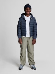 Lyle & Scott Navy Blue Boys Padded Hooded Jacket - Image 2 of 6