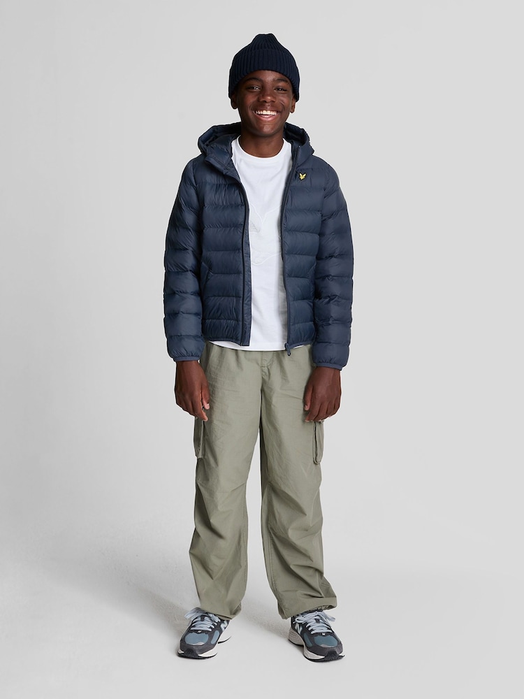 Lyle & Scott Navy Blue Boys Padded Hooded Jacket - Image 2 of 6