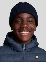 Lyle & Scott Navy Blue Boys Padded Hooded Jacket - Image 4 of 6