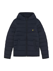 Lyle & Scott Navy Blue Boys Padded Hooded Jacket - Image 5 of 6