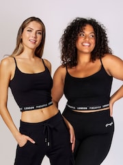 Pineapple Black Strappy Crop Top - Image 3 of 8