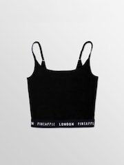 Pineapple Black Strappy Crop Top - Image 8 of 8