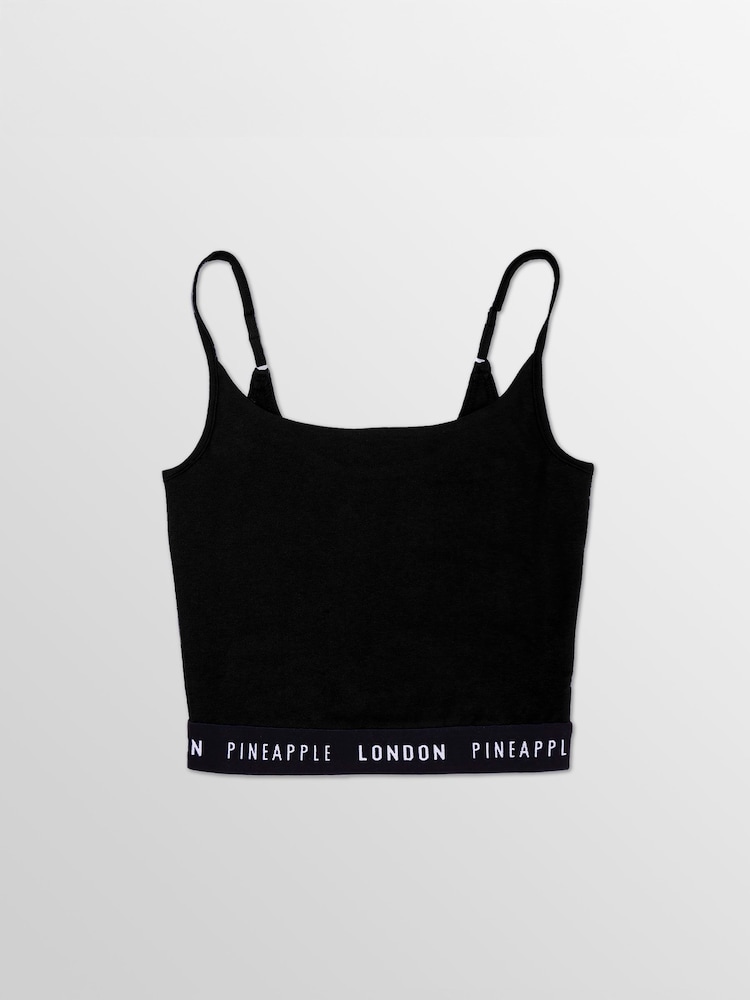 Pineapple Black Strappy Crop Top - Image 8 of 8