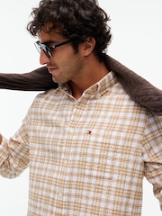 Tommy Hilfiger Brown Relaxed Fit Soft Textured Check Shirt - Image 2 of 5