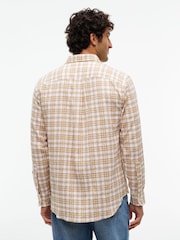 Tommy Hilfiger Brown Relaxed Fit Soft Textured Check Shirt - Image 3 of 5