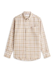 Tommy Hilfiger Brown Relaxed Fit Soft Textured Check Shirt - Image 5 of 5