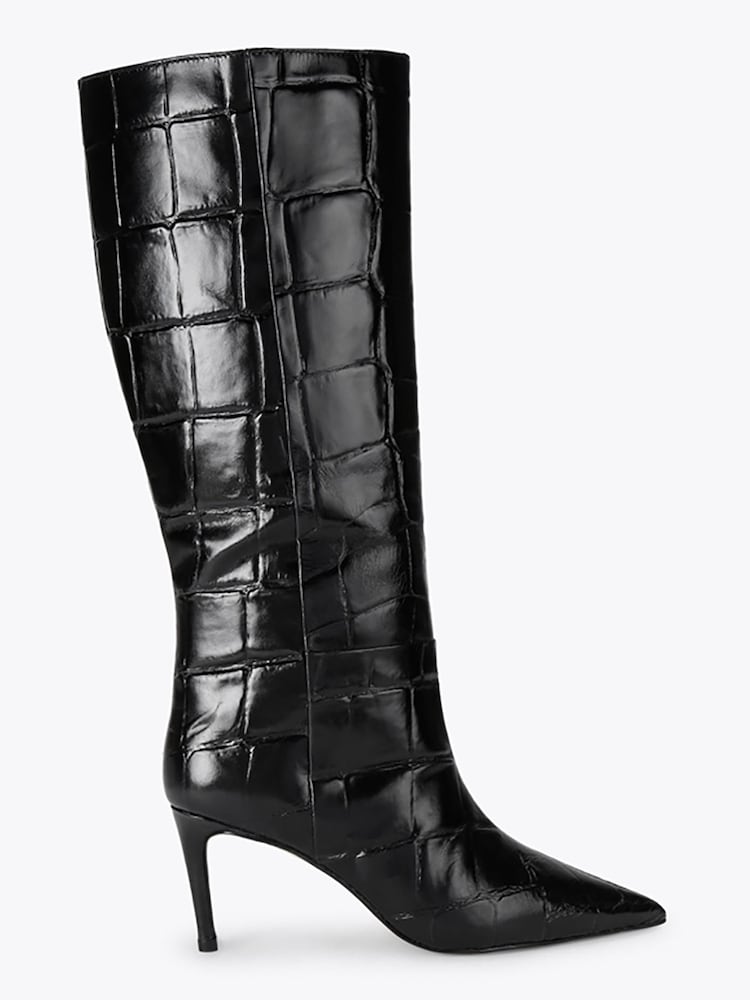Черный - KG Kurt Geiger кожаные сапоги на коленях с принтом крокодиловой кожи - Изображение 1 4 Черный - KG Kurt Geiger кожаные сапоги на коленях с принтом крокодиловой кожи - Изображение 1 4