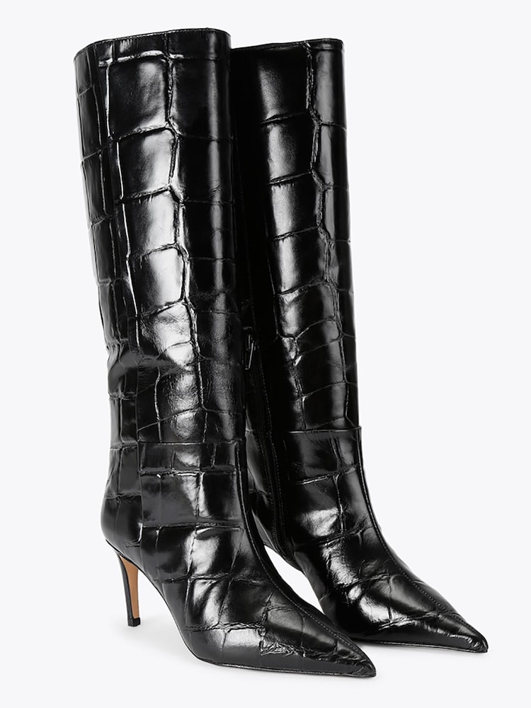 Черный - KG Kurt Geiger кожаные сапоги на коленях с принтом крокодиловой кожи - Изображение 2 4 Черный - KG Kurt Geiger кожаные сапоги на коленях с принтом крокодиловой кожи - Изображение 2 4