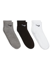 Nike Multi Ankle Everyday Cushioned Crew Socks 3 Pack - Image 3 of 4