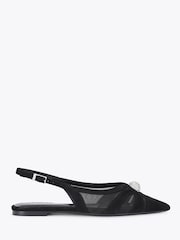 Carvela Black Lumera Slingback Embellished Flat Shoes - Image 1 of 4