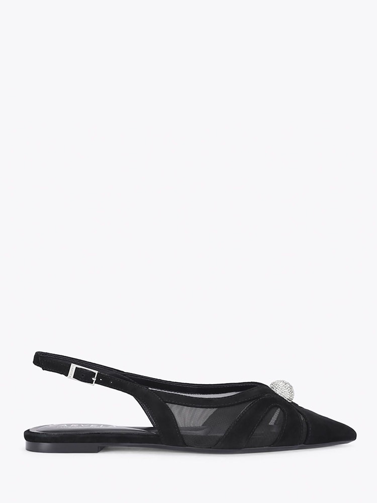 Carvela Black Lumera Slingback Embellished Flat Shoes - Image 1 of 4