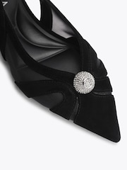 Carvela Black Lumera Slingback Embellished Flat Shoes - Image 3 of 4