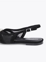 Carvela Black Lumera Slingback Embellished Flat Shoes - Image 4 of 4