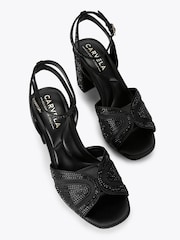 Negru - Carvela Fantastico Platform Embellished Heeled Sandals - Imaginea 2 din 4