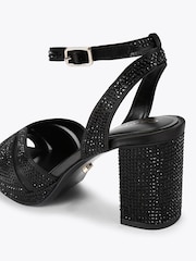 Negru - Carvela Fantastico Platform Embellished Heeled Sandals - Imaginea 3 din 4