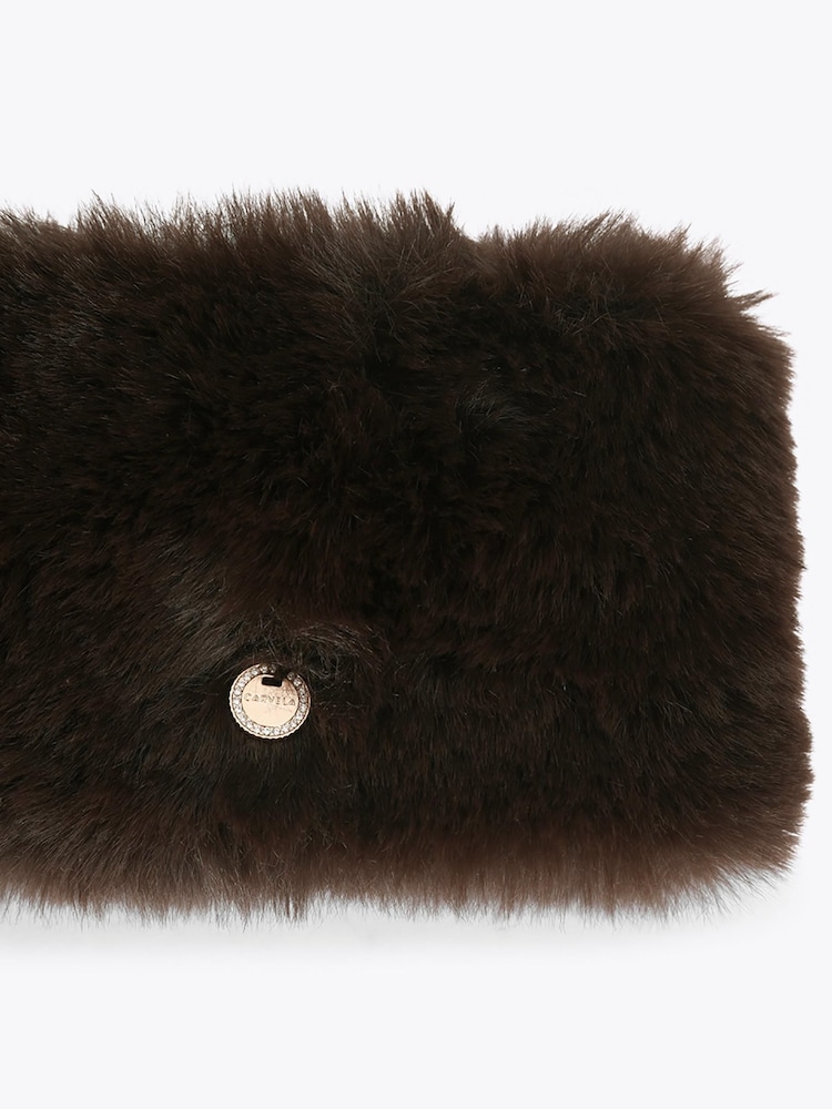 Marron chocolat - Carvela Fur Headband - Image 2 de 2