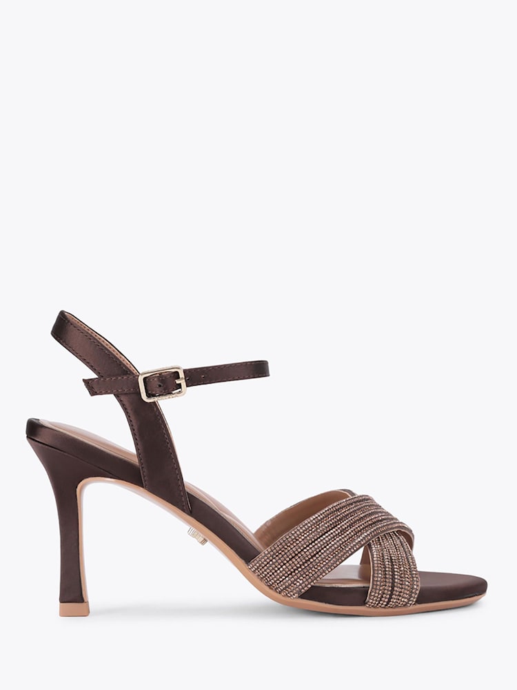 Carvela Brown Divine Embellished Heeled Sandals - Image 1 of 4 Carvela Brown Divine Embellished Heeled Sandals - Image 1 of 4