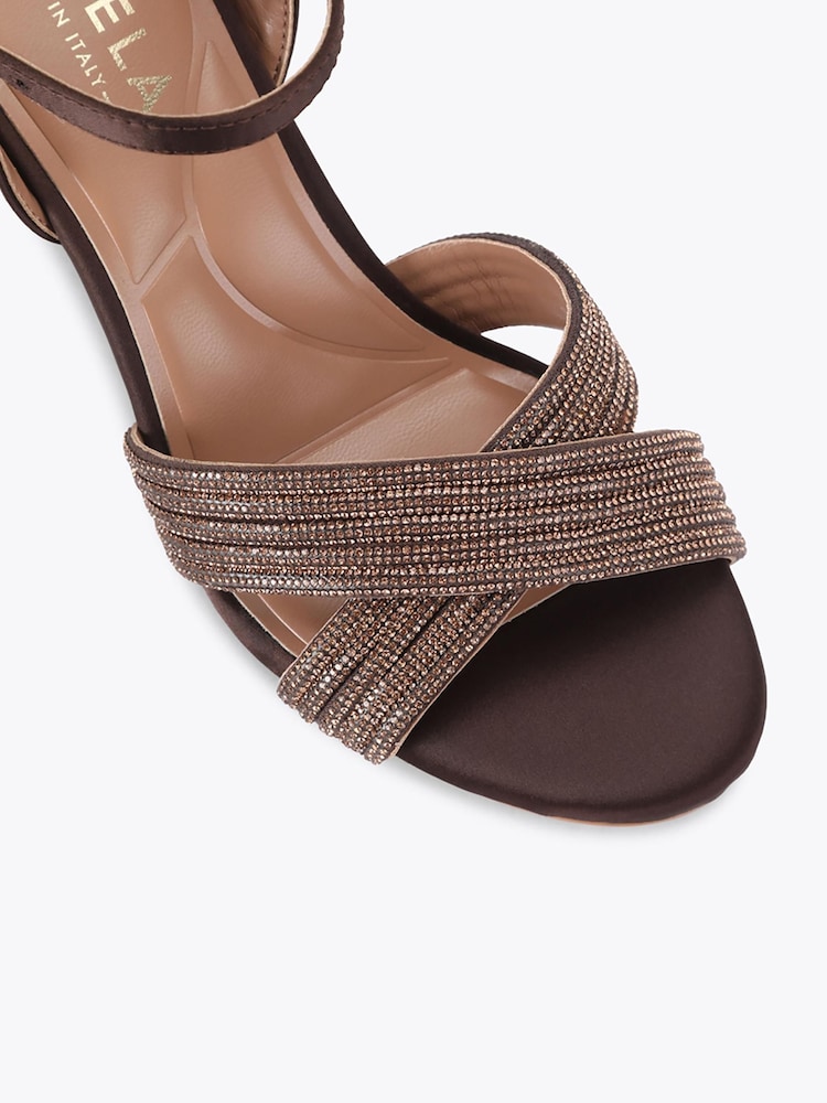 Carvela Brown Divine Embellished Heeled Sandals - Image 4 of 4 Carvela Brown Divine Embellished Heeled Sandals - Image 4 of 4