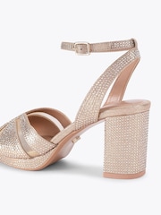 זהב - Carvela Fantastico Platform Embellished Heeled Sandals - תמונה 2 מתוך 4