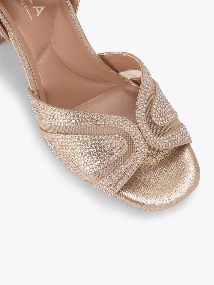 זהב - Carvela Fantastico Platform Embellished Heeled Sandals - תמונה 4 מתוך 4 זהב - Carvela Fantastico Platform Embellished Heeled Sandals - תמונה 4 מתוך 4