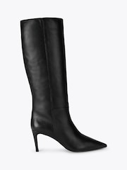 KG Kurt Geiger Black Strict Leather Knee Boots - Image 1 of 4
