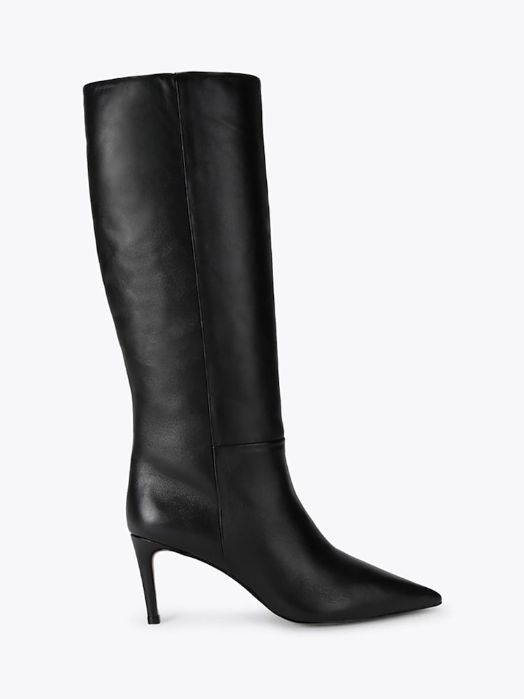 KG Kurt Geiger Black Strict Leather Knee Boots - Image 1 of 4 KG Kurt Geiger Black Strict Leather Knee Boots - Image 1 of 4