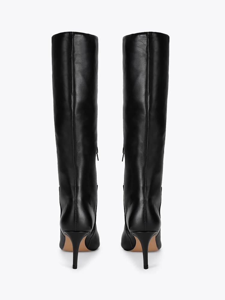 KG Kurt Geiger Black Strict Leather Knee Boots - Image 2 of 4 KG Kurt Geiger Black Strict Leather Knee Boots - Image 2 of 4