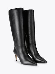 KG Kurt Geiger Black Strict Leather Knee Boots - Image 4 of 4