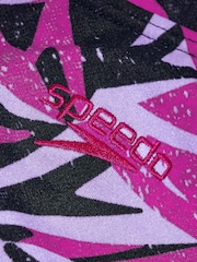 Speedo Purple Womens Hyper Boom All-Over Medalist Swimsuit - Image 9 of 10