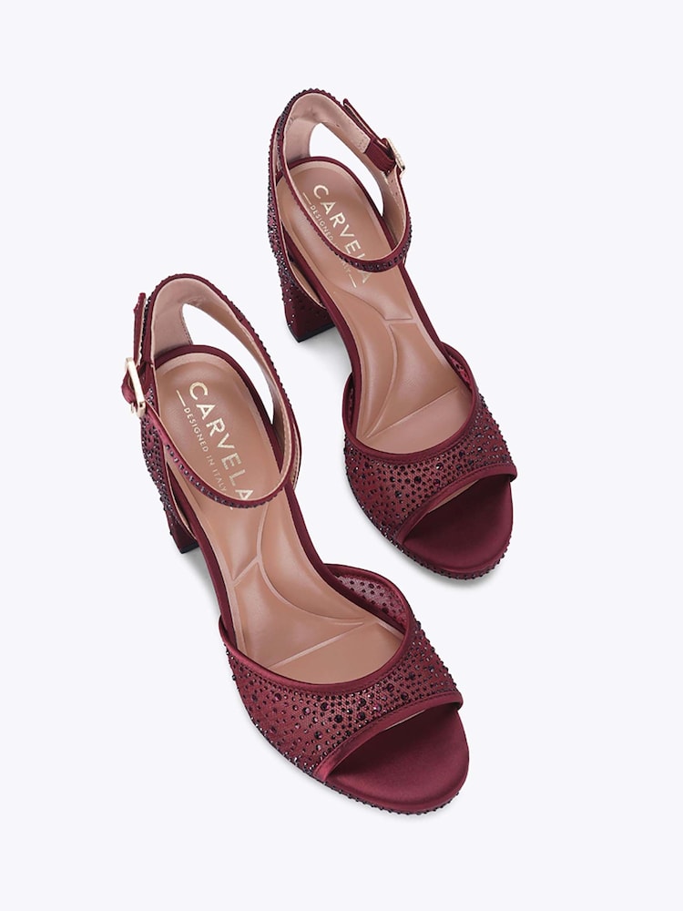 Carvela Red Lovebird Embellished Mesh Platform Heeled Sandals - Image 2 of 4 Carvela Red Lovebird Embellished Mesh Platform Heeled Sandals - Image 2 of 4
