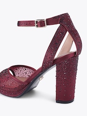 Carvela Red Lovebird Embellished Mesh Platform Heeled Sandals - Image 3 of 4