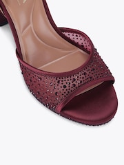 Carvela Red Lovebird Embellished Mesh Platform Heeled Sandals - Image 4 of 4