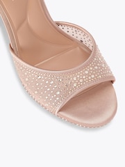 Carvela Pink Lovebird Embellished Mesh Platform Heeled Sandals - Image 4 of 4