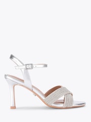 Carvela Silver Divine Embellished Heeled Sandals - Image 1 of 4