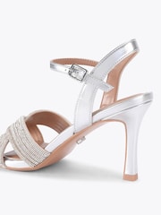 Carvela Silver Divine Embellished Heeled Sandals - Image 3 of 4