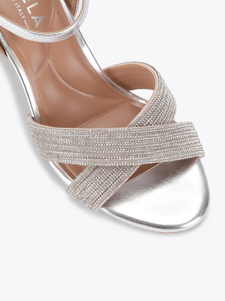 Carvela Silver Divine Embellished Heeled Sandals - Image 4 of 4 Carvela Silver Divine Embellished Heeled Sandals - Image 4 of 4