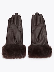 Marron chocolat - Gants de fourrure Carvela - Image 2 de 3