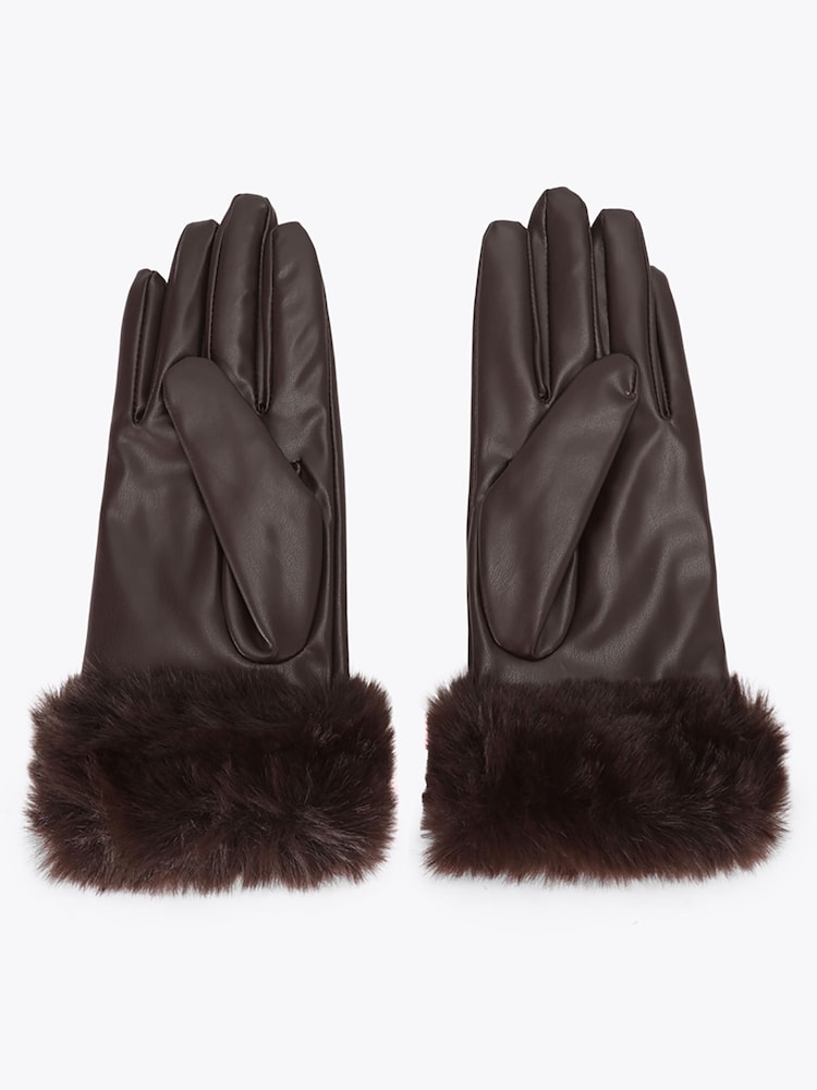 Marron chocolat - Gants de fourrure Carvela - Image 2 de 3 Marron chocolat - Gants de fourrure Carvela - Image 2 de 3