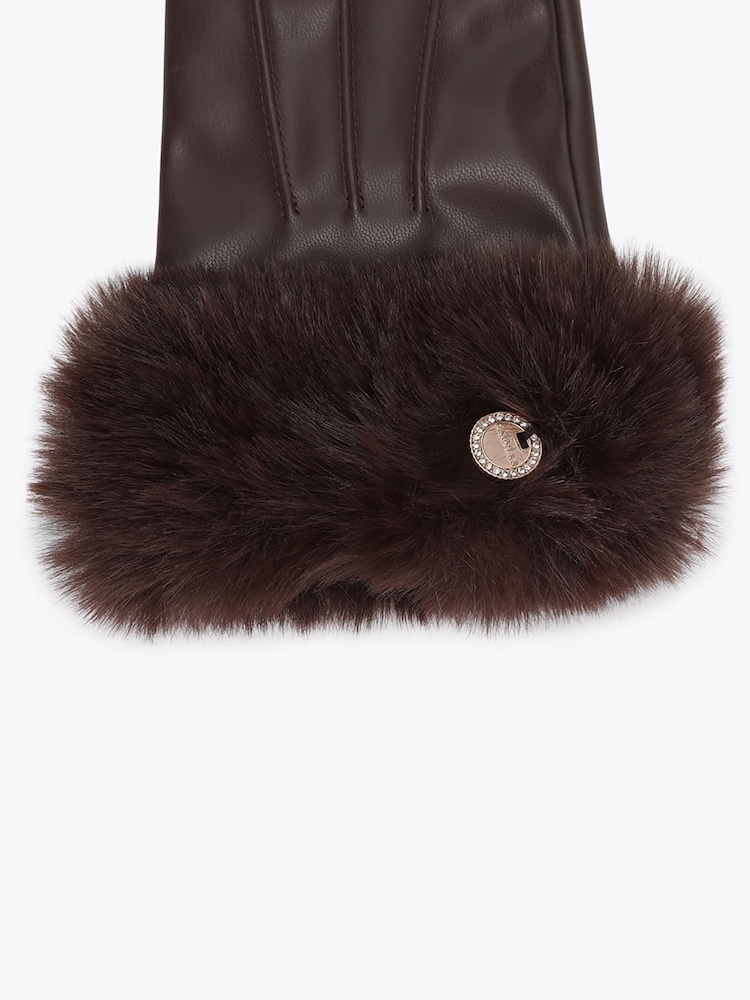 Marron chocolat - Gants de fourrure Carvela - Image 3 de 3 Marron chocolat - Gants de fourrure Carvela - Image 3 de 3