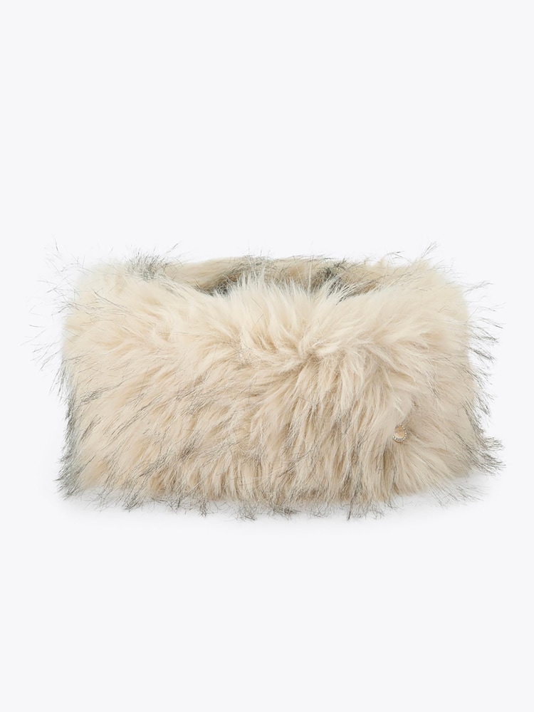 Carvela Cream Fur Headband - Image 1 of 2