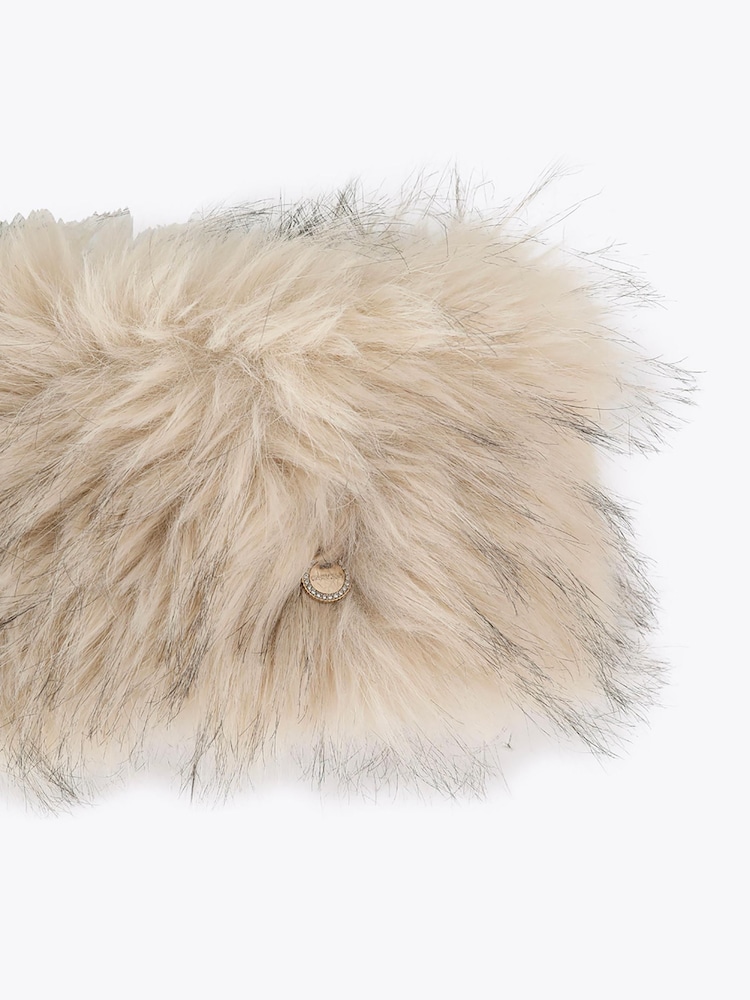 Carvela Cream Fur Headband - Image 2 of 2