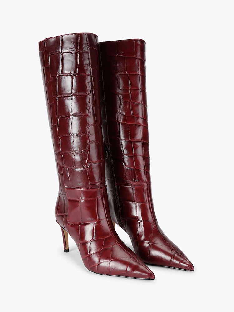 Красный - KG Kurt Geiger кожаные сапоги на коленях с принтом крокодиловой кожи - Изображение 2 4 Красный - KG Kurt Geiger кожаные сапоги на коленях с принтом крокодиловой кожи - Изображение 2 4