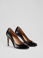 LK Bennett Black Stila Patent Leather Round Toe Courts - Image 1 of 5