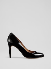 LK Bennett Black Stila Patent Leather Round Toe Courts - Image 3 of 5
