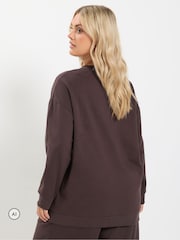 Қоңыр - Yours Curve Sweatshirt And Barrel Joggers Set - 6суретінің 3 суреті