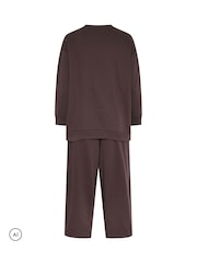 Қоңыр - Yours Curve Sweatshirt And Barrel Joggers Set - 6суретінің 6 суреті
