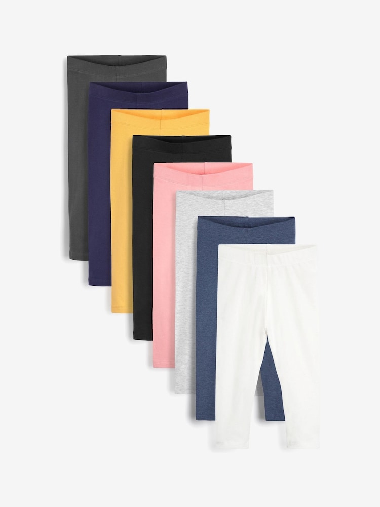 Multi 8 Pack Cotton Leggings (3mths-7yrs) - Image 1 of 11