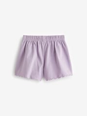 Lilac/Green/Peach 3 Pack Cotton Scallop Edge Shorts (3mths-7yrs) - Image 3 of 6