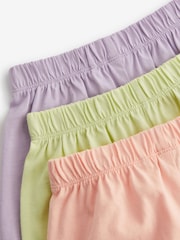 Lilac/Green/Peach 3 Pack Cotton Scallop Edge Shorts (3mths-7yrs) - Image 6 of 6